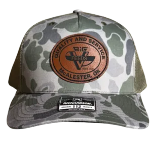 Richardson PFP Duck Marsh Duck Camo/ Loden Big V Leather Patch Hat