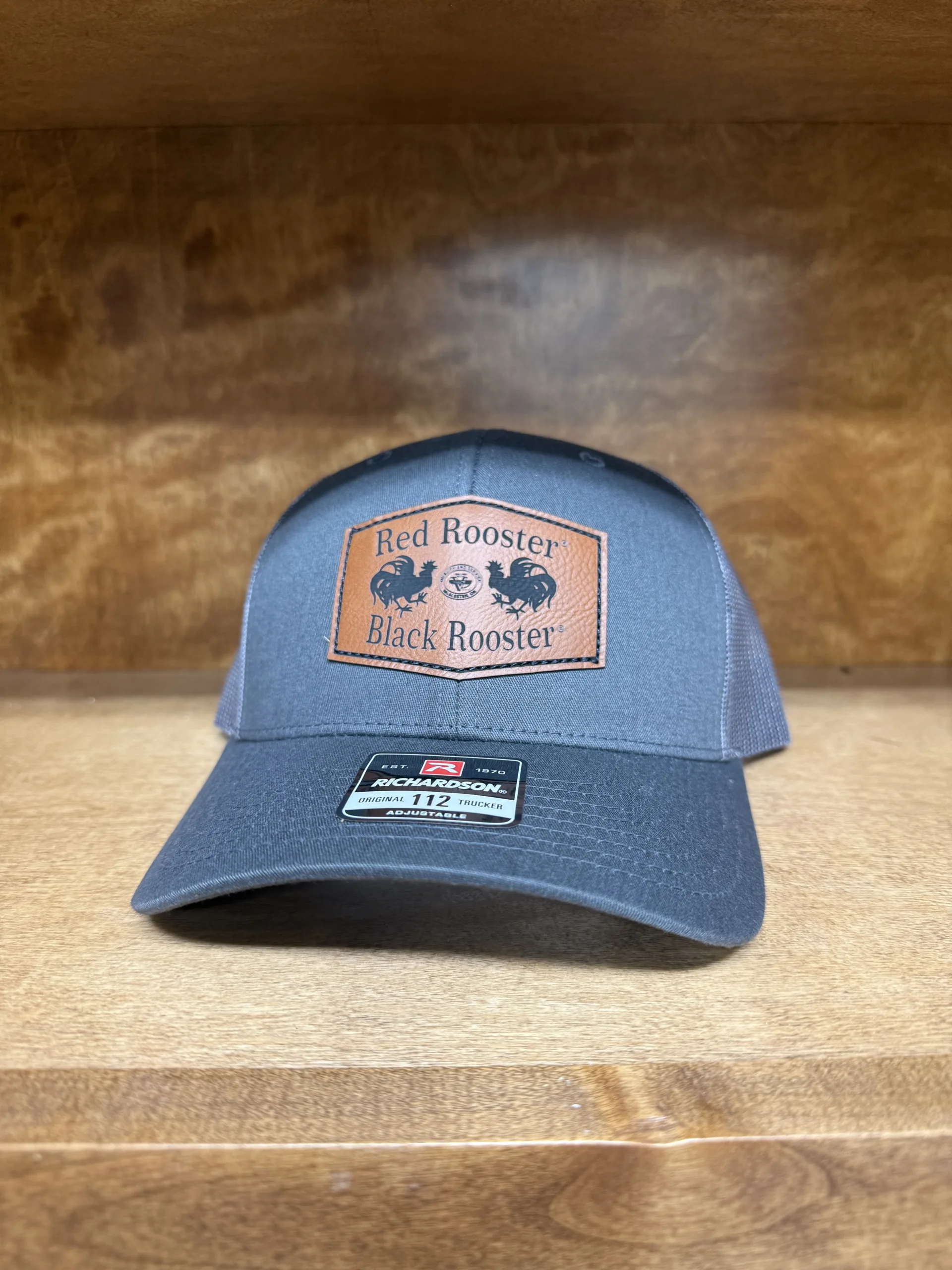 Black Rooster/Red Rooster Leather Patch